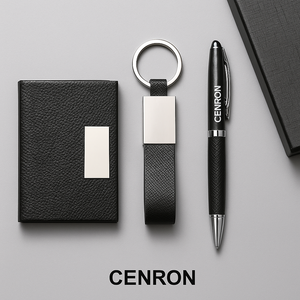 بيع بالجملة هدايا تذكارية للشركات 3 في 1 حقيبة بطاقة قلم سلسلة مفاتيح طقم هدايا ترويجية للشركات - Product Image 6