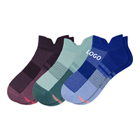 Chaussettes personnalisées Chaussettes de sport à la cheville brodées en jacquard avec logo Chaussettes de course corset en nid d'abeille avec logo