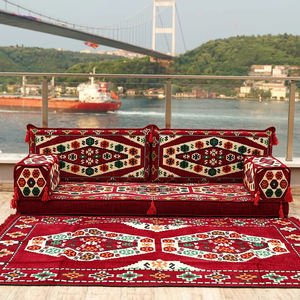 Sofá Cama Modular Tradicional Árabe Color Granate, Sofá Seccional Tapizado en Esponja con Brazos Cuadrados para Salas <span class=keywords><strong>de</strong></span> Estar <span class=keywords><strong>de</strong></span> Apartamentos - Product Image 4