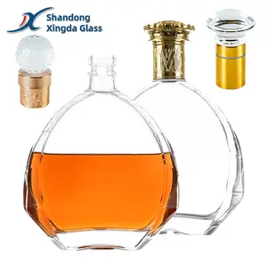 China Factory Wholesale Customized Flint Free Sample Glass Bottle For Whisky Vodka Brandy Tequila Glass Bottle