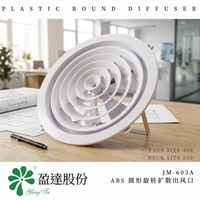 Diffuseur circulaire rotatif en plastique ABS JM-603A pour système de ventilation HVAC