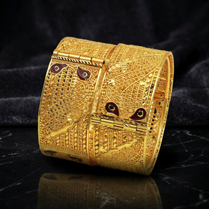 Bracelet Kada de mode plaqué or de teinture en gros, bracelet Kada traditionnel, bracelet Kada en or en laiton, bijoux indiens remplis d'or de teinture. - Product Image 3