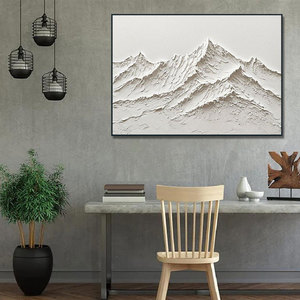 Peinture à l'huile artisanale encadrée style Art déco moderne, motif Montagne dorée, pour décoration <span class=keywords><strong>murale</strong></span> - Product Image 6