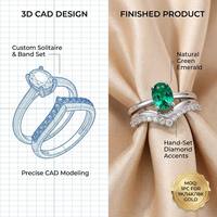 Dos Anillos, Una Historia |   Anillo de Oro de 18K con Diamante de Corte Ovalado de 0.65ct, Solitario con Banda en V y Engaste de Garras |   Colección de Compromiso