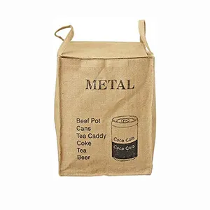 Jute Weave Recycling Bag Waste Bin Bags Basket for Home Kitchen Office Natural Style Recycle Garbage Trash Sorting Organizer