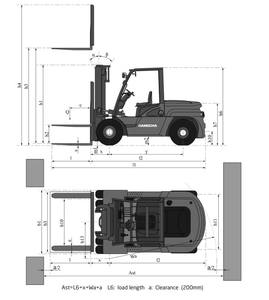 Chariot élévateur diesel HANGCHA série <span class=keywords><strong>X</strong></span> de 5 à 10 tonnes pour le travail dans les conteneurs CPCD50-XRG77-<span class=keywords><strong>X</strong></span> - Product Image 5