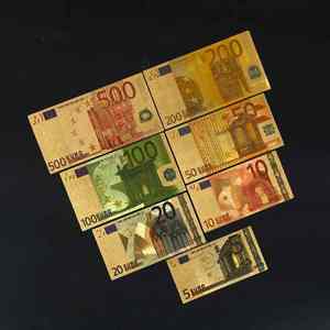 Nicro Grande Promotion Billets Européens Anciens en Plastique Plaqué Feuille d'Or, Fournitures de Fête, Billets de Banque Souvenirs de Haute Qualité, Accessoires de Film, Faux Billets <span class=keywords><strong>Euro</strong></span> - Product Image 3