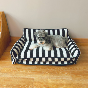 Cama de Lujo para Mascotas 2027, Diseño Moderno y Personalizado, con Rayas de Lana de Cordero y Felpa de Doble Capa, para Perros y Gatos, Estilo Moderno - Product Image 5