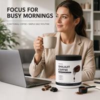 Poudre de café Shilajit Marque Blanche – 20 portions par pot pour vitalité quotidienne, énergie, concentration et soutien de la condition physique