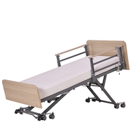 Lit médical électrique pour hôpital, lit de soins médicalisé électrique pour maison de retraite, lit de soins à domicile pour personnes âgées avec tête de lit en bois, conforme à la norme IEC60601