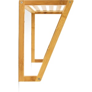 <b>Bathroom</b> 4-tier wall-mounted bamboo towel rack and <b>shelf</b>, with 3 towel racks - Product Image 5