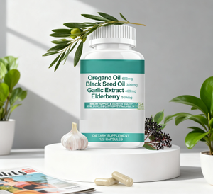 Hete Verkoop Gezondheidsproducten Biologische Oregano-Oliecapsules Met Zwarte Zaadolie, Knoflook, Vlierbes En Vitamine D3 - Product Image 2