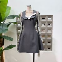 Robe élégante à nœud pour femme, tenue d'été haut de gamme à bretelles