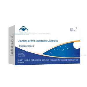 Jia Hong Zuopikelong Good Night <span class=keywords><strong>Boqu</strong></span> Mian Capsules de mélatonine sauvage pour adultes, améliore le sommeil, vitamine B6, capsule bleue - Product Image 4