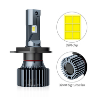 Ombre de phare de voiture Led haute puissance, ampoule de phares de voiture universelle, 90W, 9006, H4, 9005, H7, 6500K, 12v, 24V, 2 pièces