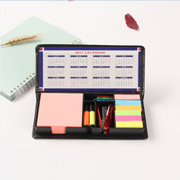 Bloc-notes autocollants en cuir PU avec logo personnalisable et pochette, ensemble cadeau pour le bureau, l'école, la maison