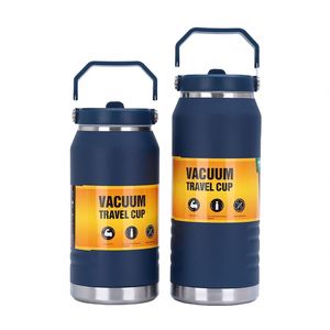1200Ml <b>Large</b> Capacity 304 Stainless Steel Vacuum Insulated Outdoor Straw Portable Water Bottle Ice Bucket Tumbler With Handle - Product Image 1