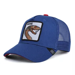 Vente en gros d'usine de casquette de baseball avec patch animal avec logo personnalisé casquette de camionneur en maille animale pour hommes