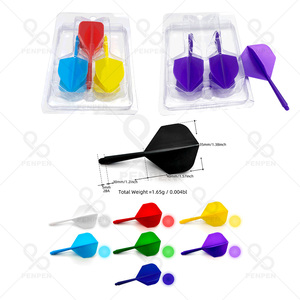 多色飞镖Shft航班3pcs盒装塑料专业飞镖航班2BA螺丝柔软耐用74毫米飞镖尾部LT02-3pcs - Product Image 1