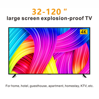 Televisor Inteligente QLED 4K de 100-120 Pulgadas con Sistema Operativo Android, Puerto USB, Resistente al Agua IP65, Carcasa Negra para Uso Doméstico, Hotelero y Comercial