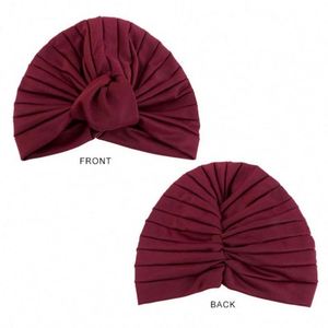 Vente en gros d'accessoires de mode pour cheveux avec logo personnalisé, turbans de couleur unie en POLYESTER SPANDEX, grand nœud, foulard musulman pour femmes, toutes saisons - Product Image 3