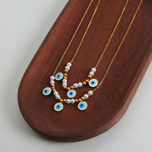 Tính Khí Hoang Dã Ma Quỷ Của Mắt Vòng Hạt Một Chuỗi Các Hạt Mặt Dây Chuyền Vòng Cổ Titan Thép 18K Vàng Xương Đòn Chuỗi Cho Phụ Nữ - Product Image 4