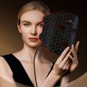 Masque de photothérapie multi-couleurs à 100 LED, couvre-visage en silicone flexible avec modes d'éclairage réglables pour améliorer l'élasticité de la peau - Product Image 1