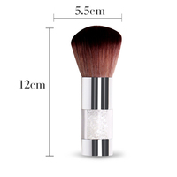 Brosse nettoyante en Fiber pour les ongles, élimine la poussière, le Blush, la poudre, les résidus, outil de nettoyage pour manucure et pédicure, 1 pièce