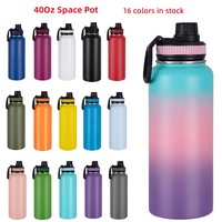 Thermos isotherme en acier inoxydable de 32 oz, garde au chaud, portable, tasse à main, grande capacité, bouteille d'eau pour sports de plein air, petite taille