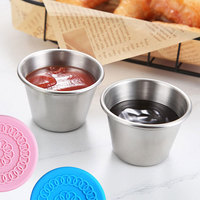 Tasses de sauces à tremper en acier inoxydable de haute qualité de 2.4oz petit couvercle de stockage de condiments multifonction pour le voyage