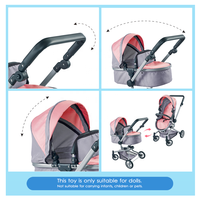 Poussette et landau multifonction 2-en-1 Dollri Starri Instagram Hot avec berceau réglable et poignée – Poussette de luxe pour poupées