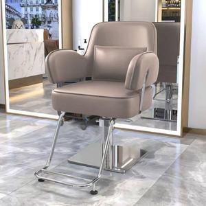 Chaises de salon de coiffure modernes en acier inoxydable, chaises de beauté, chaises de coiffure en cuir, vente de mobilier de salon de coiffure - Product Image 2