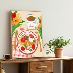 Quadro Decorativo per Soggiorno Stile INS, Dipinto su Tela Romantico, <span class=keywords><strong>Poster</strong></span> Artistico in Carta con Tema Dessert e Torte alla Francese - Product Image 3