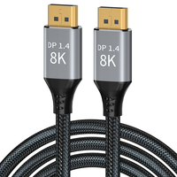 Alta calidad 2M Nylon DP 1,4 8k60hz OD 7,1mm oro PVC trenzado Cable de alambre de Metal para REPRODUCTOR DE DVD función estable Stock Polybag