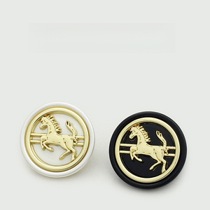 Bouton décoratif rond vintage en métal et résine, motif cheval de <span class=keywords><strong>guerre</strong></span>, tendance - Product Image 2