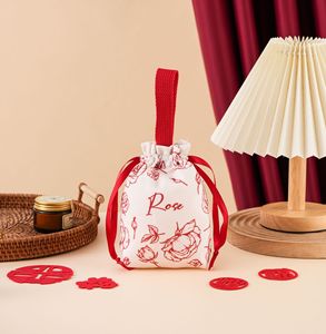 Bolsas de Tela Ecológicas para Dulces con Diseño Floral, Bolsas de Lona de Algodón con Cordón y Logotipo Personalizado - Product Image 6
