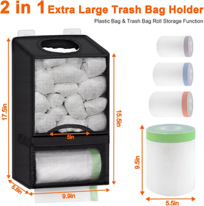MIXWARES Organizador de Bolsas de Plástico Sostenible, Rectangular, Plegable, Sin Perforaciones, para Montar en la Pared, a Prueba de Polvo, Caja de Almacenamiento de Ropa, para <span class=keywords><strong>Cocina</strong></span> - Product Image 5