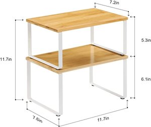 High Quality Eco-Friendly <b>Kitchen</b> Cabinet Counter <b>Storage</b> Shelf Expandable Stackable Flexible Hand <b>Storage</b> Holder - Product Image 2