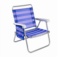 Chaise de plage pliable en aluminium, inclinable, légère, portable, avec accoudoirs