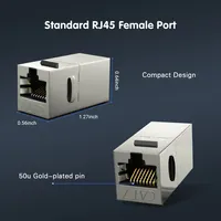 Acoplador Keystone RJ45 blindado ZoeRax CAT7 CAT6A CAT6, acoplador en línea RJ45 hembra a hembra blindado, conector Keystone
