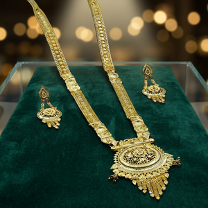 Collares Largos Chapados en Oro de 14K, 18K y 24K al por Mayor, Conjunto de Joyería Larga con Diseño Floral Tradicional, Collares de Moda - Product Image 2