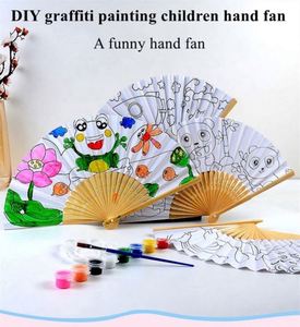 Sublimation Blanks Durable DIY Bamboo Fabric Plain <b>Small</b> Japanese Hand Fan - Product Image 3