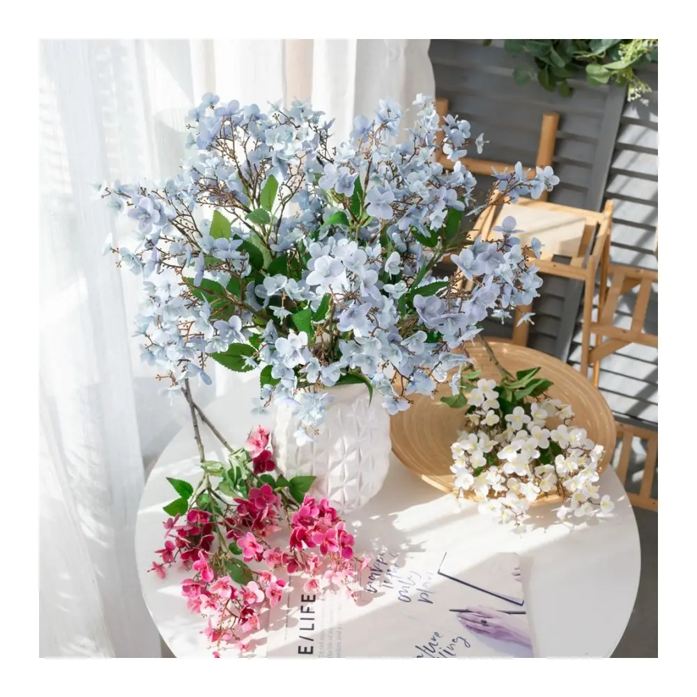 E-commerce de gros maison décorations choses lilas daphné fleurs artificielles soie lilas daphné fleur pour mariage arrangement floral