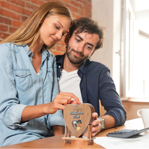 In legno rustico a forma di cuore salvadanaio miele luna <span class=keywords><strong>fondo</strong></span> Box per il ricevimento di nozze artigianale contenitore di stoccaggio in legno - Product Image 5