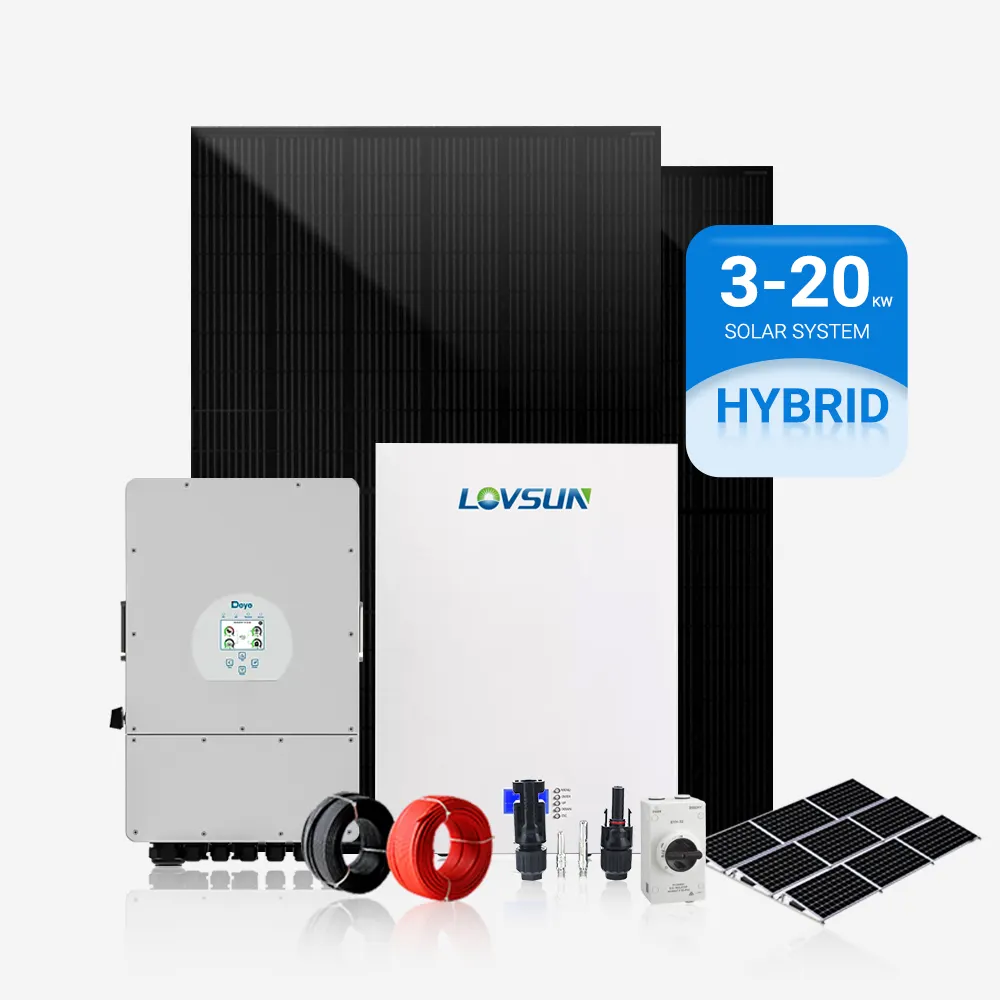 Compleet Smart Solar Set Hybride Off Grid Dak Huis Energiesysteem 5kw 10kw 15kw 20kw 30kw Invert Pv Zonnepaneel Power System Kit