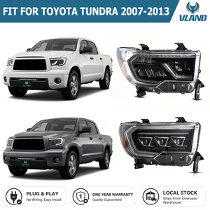 ไฟหน้ารถยนต์ VLAND ชุดไฟหน้า LED สำหรับ Toyota <span class=keywords><strong>Tundra</strong></span> ปี 2007 2008 2009 2010 2011 <span class=keywords><strong>2012</strong></span> 2013 - Product Image 1