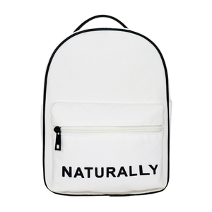 กระเป๋าเป้ผ้าแคนวาสสีขาวรีไซเคิลพิมพ์ลายตามสั่ง กระเป๋าโลโก้โรงเรียนรักษ์โลก รับผลิตแบบ OEM กระเป๋าแบรนด์ส่วนตัว กระเป๋าเป้เด็ก - Product Image 1