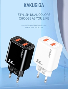 Kaku Sản phẩm mới Sạc Dual-Port <span class=keywords><strong>USB</strong></span> sạc 5V/5A tiêu chuẩn Châu Âu-kakusiga nhà máy bán buôn - Product Image 1