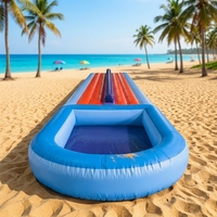 Grand toboggan aquatique gonflable YIBEI avec piscine, toboggan aquatique gonflable en PVC, jouet aquatique gonflable d'été pour les événements en plein air