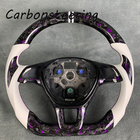 Volant de voiture personnalisé en fibre de carbone véritable forgée pour Volkswagen Passat Golf GTI MK6 MK7 MK8 Polo Sports Jetta Tiguan